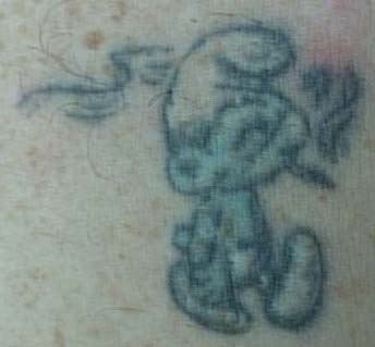 On my back right shoulder, tatood in 1994.